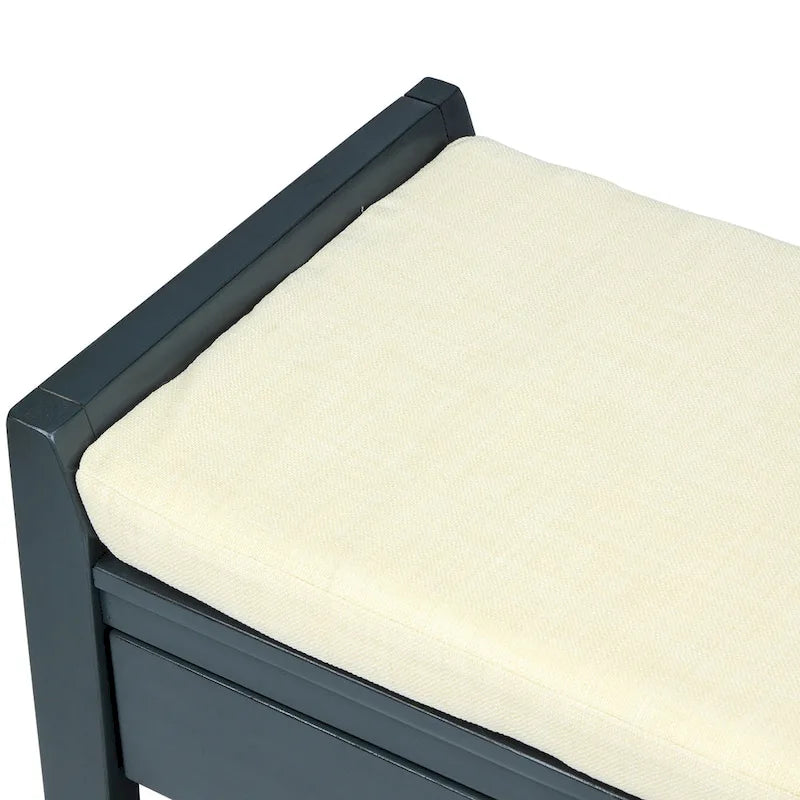 Shoe Rack with Cushioned Seat and Drawers, Multipurpose Entryway Storage Bench
