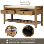 Shoe Rack with Cushioned Seat and Drawers, Multipurpose Entryway Storage Bench