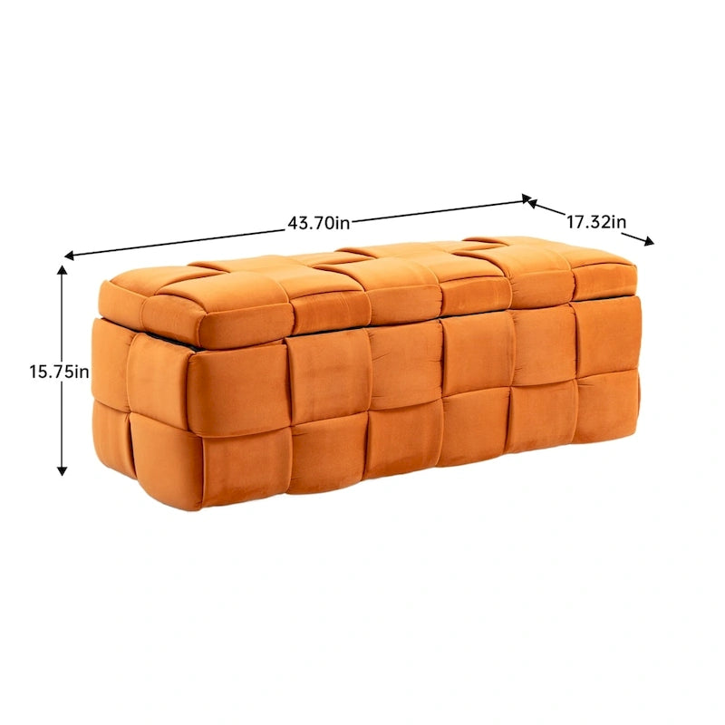 Storage Ottoman,Bedroom End Bench,Upholstered Fabric Storage Ottoman