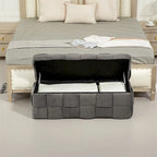 Storage Ottoman,Bedroom End Bench,Upholstered Fabric Storage Ottoman