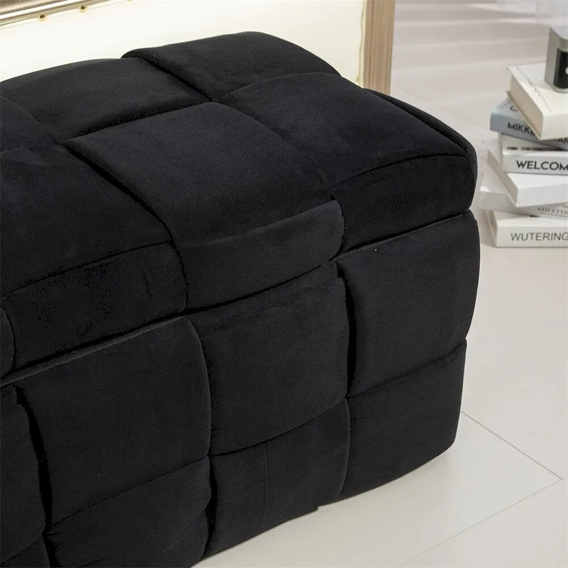 Storage Ottoman,Bedroom End Bench,Upholstered Fabric Storage Ottoman