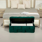 Storage Ottoman,Bedroom End Bench,Upholstered Fabric Storage Ottoman