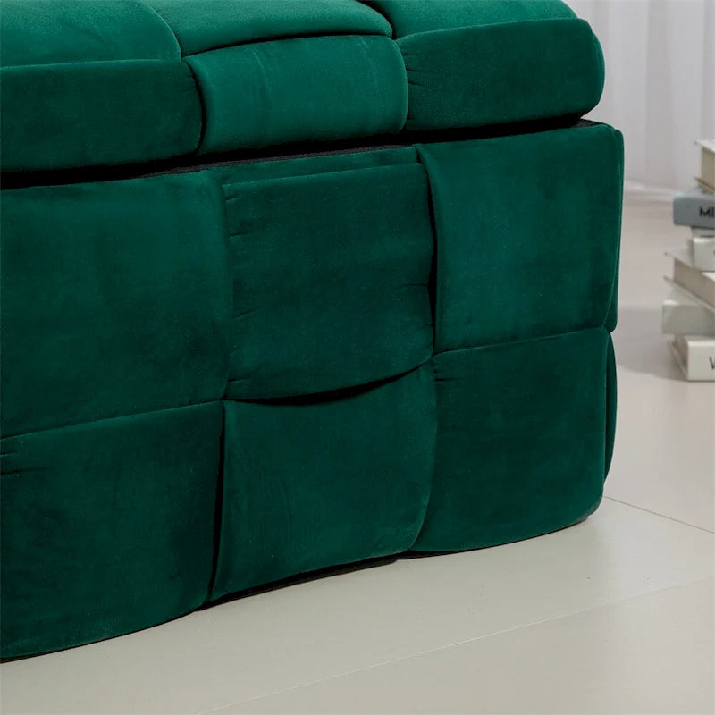 Storage Ottoman,Bedroom End Bench,Upholstered Fabric Storage Ottoman