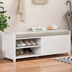 Antike Rollladen-Sitzbank mit Akazienfurnier für Retro-Charme in Wohnzimmer und Flur
