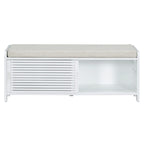 Antike Rollladen-Sitzbank mit Akazienfurnier für Retro-Charme in Wohnzimmer und Flur