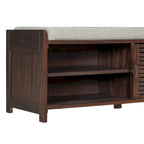 Antike Rollladen-Sitzbank mit Akazienfurnier für Retro-Charme in Wohnzimmer und Flur