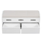 Rustic Storage Bench with 2 Drawers,Hidden Storage Space,Shoe Bench