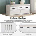 Rustic Storage Bench with 2 Drawers,Hidden Storage Space,Shoe Bench