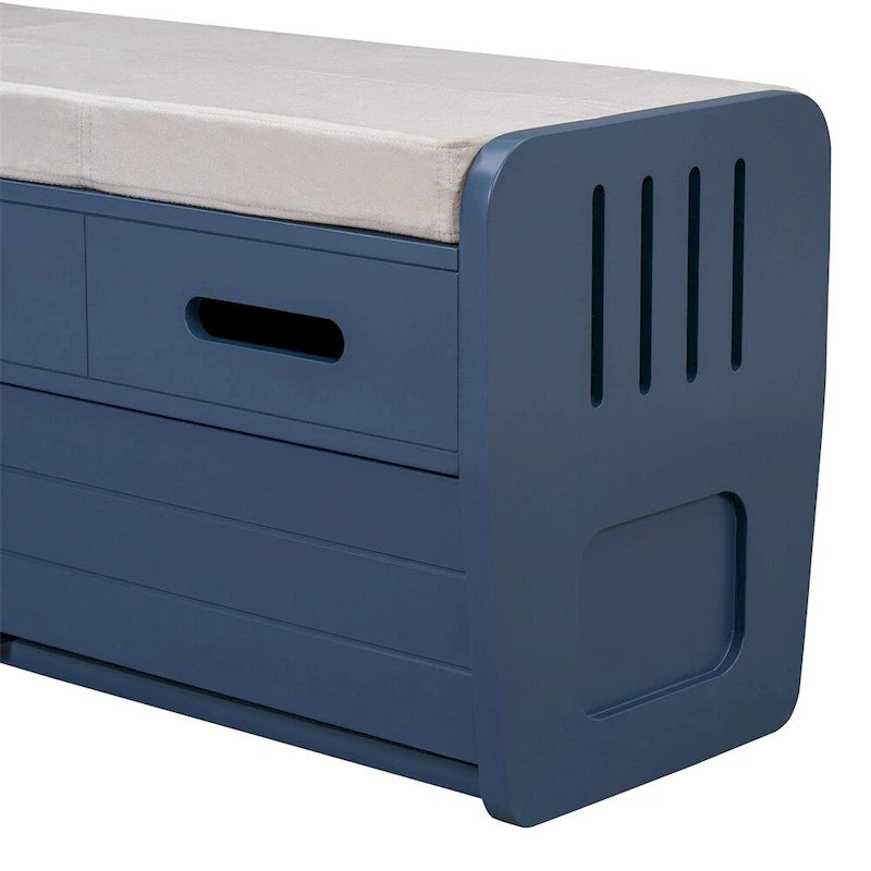 Rustic Storage Bench with 2 Drawers,Hidden Storage Space,Shoe Bench