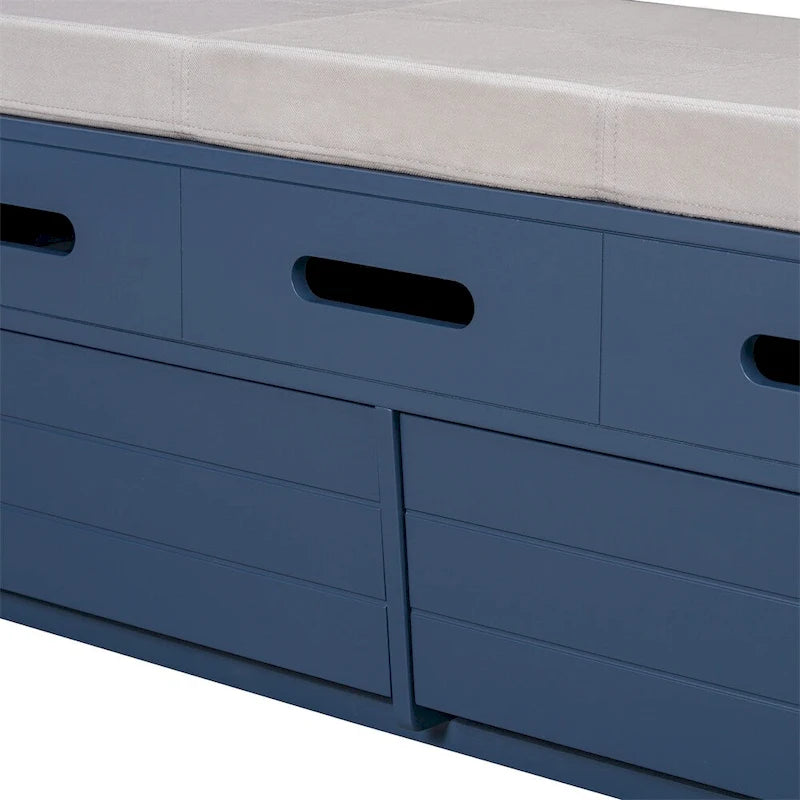 Rustic Storage Bench with 2 Drawers,Hidden Storage Space,Shoe Bench