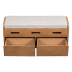 Rustic Storage Bench with 2 Drawers,Hidden Storage Space,Shoe Bench