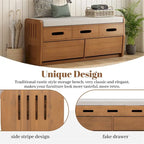 Rustic Storage Bench with 2 Drawers,Hidden Storage Space,Shoe Bench