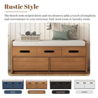 Rustic Storage Bench with 2 Drawers,Hidden Storage Space,Shoe Bench