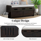 Rustic Storage Bench with 2 Drawers,Hidden Storage Space,Shoe Bench