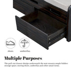 Rustic Storage Bench with 2 Drawers,Hidden Storage Space,Shoe Bench