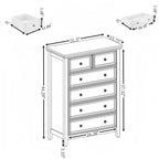 Modern 6 Drawers Dresser 6 Drawers Cabinet Chest of Drawers Closet Organizers - 31.50 * 15.75 * 44.29