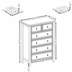 Modern 6 Drawers Dresser 6 Drawers Cabinet Chest of Drawers Closet Organizers - 31.50 * 15.75 * 44.29