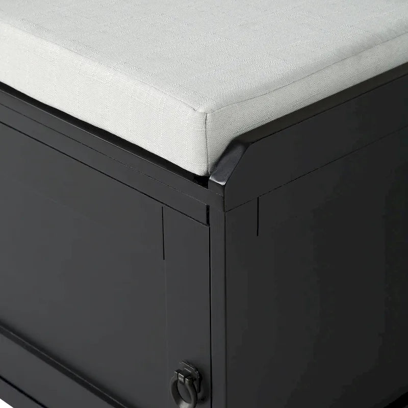 19.3 in.H X 46.85 in.W X 15.35 in.D Wood Storage Bench with Cabinets