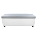 Mid Century Modern White Vinyl Shoe Storage Bench