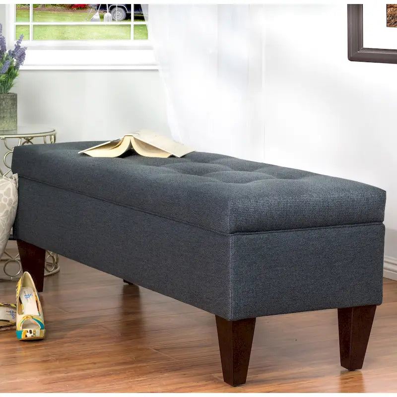 Brooke Upholstered Button-tufted Wood Long Storage Bench