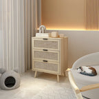 Rattan 3 Drawer Cabinet for bedroom living room