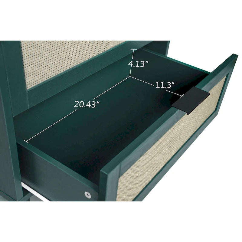 Rattan 3 Drawer Cabinet for bedroom living room