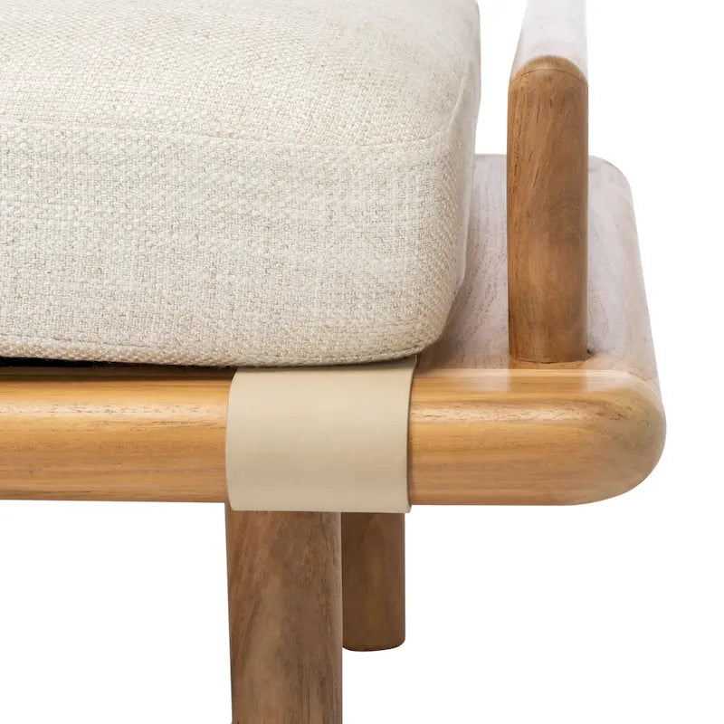 Teak Cushion Bench - 70 W x 25.7 L x 18.5 H