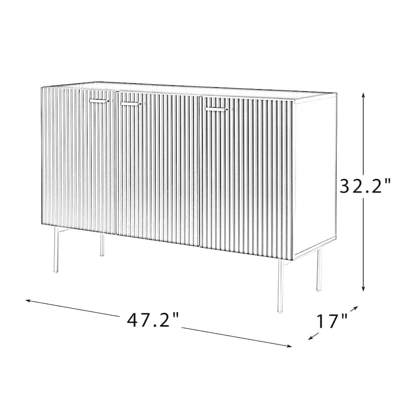 Multifunctional 47 Buffet Sideboard Cabinet with 3 Doors by