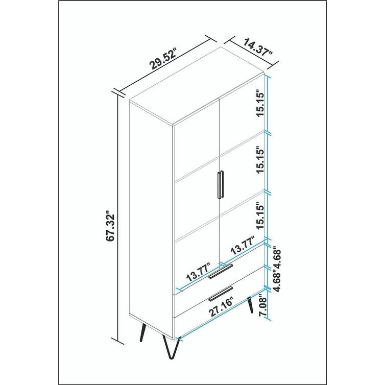 67.32 Tall Cabinet with 6 Shelves
