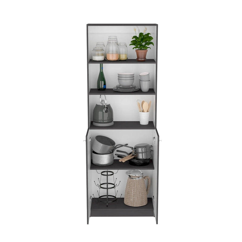 67 Wide 5-Shelf and Cabinet Bookcase Set of 3