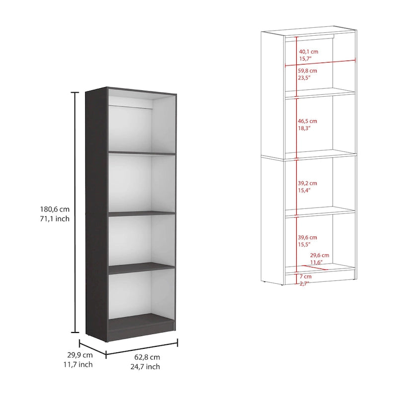 67 Wide 5-Shelf and Cabinet Bookcase Set of 3
