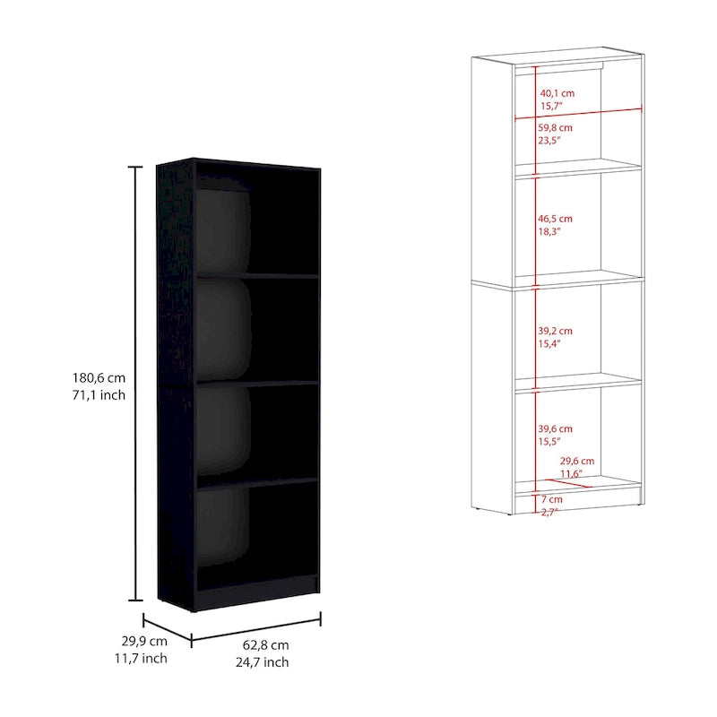 67 Wide 5-Shelf and Cabinet Bookcase Set of 3