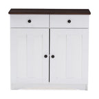 Traditional White Wood Kitchen Storage Cabinet by