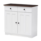 Traditional White Wood Kitchen Storage Cabinet by