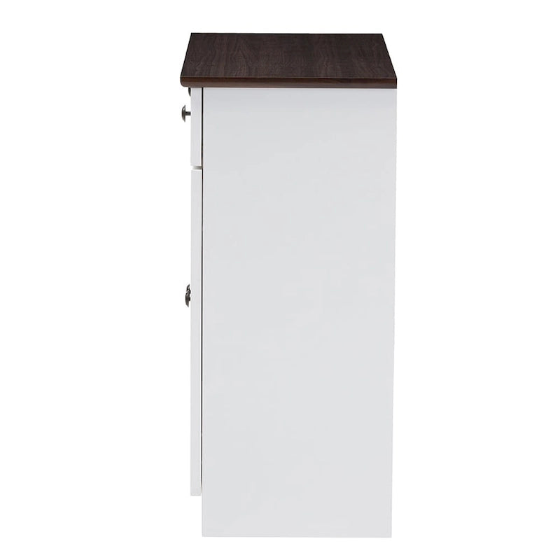 Traditional White Wood Kitchen Storage Cabinet by