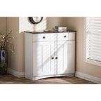 Traditional White Wood Kitchen Storage Cabinet by