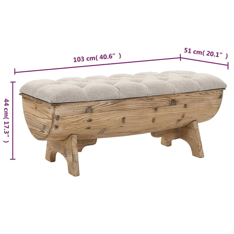 Storage Bench 40.6 Solid Wood Fir - 40.6 x 20.1 x 17.3