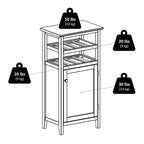 Wine Cabinet, Espresso - 19.13 x 12.72 x 37.48 inches