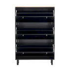 Narrow Design Shoe Cabinet with 3 Flip Drawers, 3 Hooks