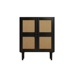 4-türiger Rattan-Gitter-Vorratschrank, Sideboard mit acht Ablagefächern