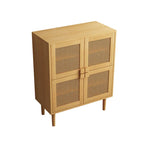 4-türiger Rattan-Gitter-Vorratschrank, Sideboard mit acht Ablagefächern