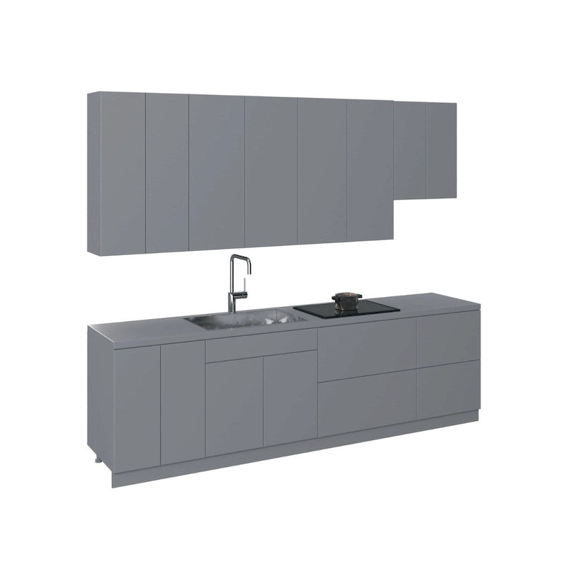 Kitchen Gray & White Gloss Color Base Size 9.5Ft Wide - 114x24