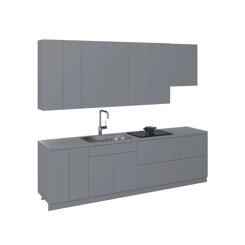 Kitchen Gray & White Gloss Color Base Size 9.5Ft Wide - 114x24