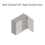30 x 30 Wandschrank-Doppeltür-Grau - 30 x 30 x 12
