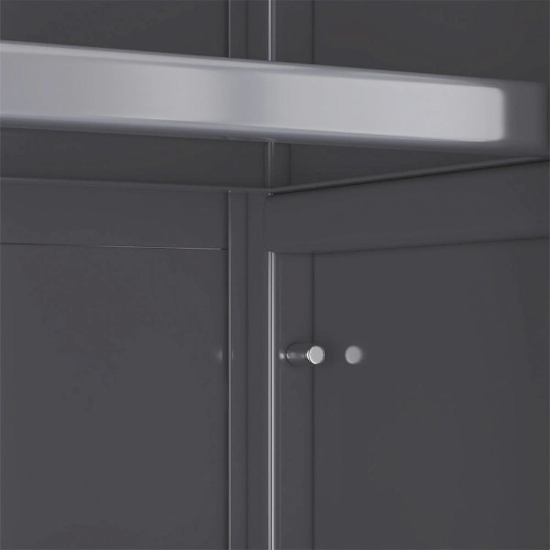 Open-Door Kitchen Shelving Floor-To-Ceiling Microwave Storage Cabinet