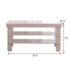 Quality Solid Wood Shoe Bench, Cherry Finish