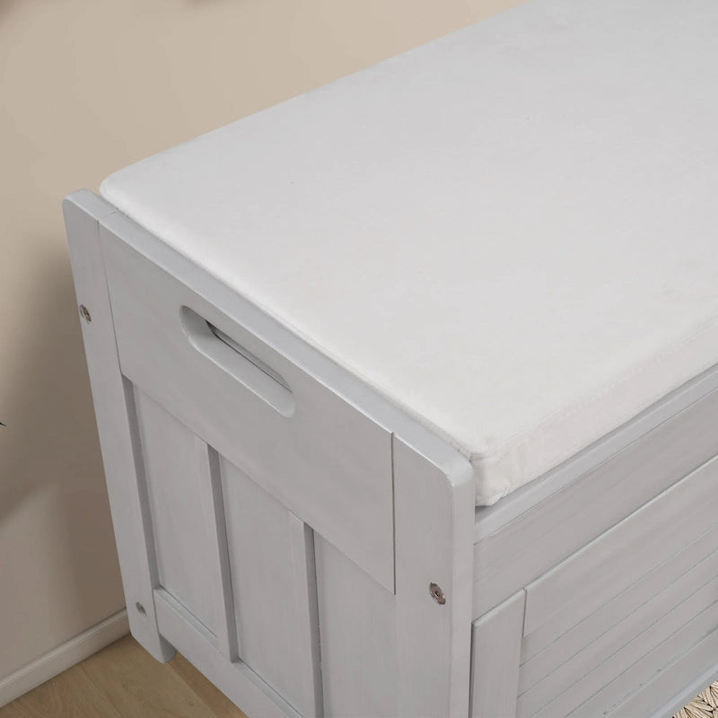 43.5 Storage Bench With Linen Blend Cushion