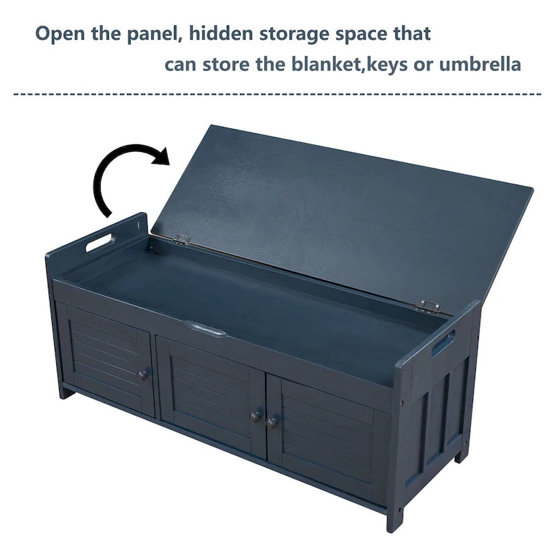 43.5 Storage Bench With Linen Blend Cushion