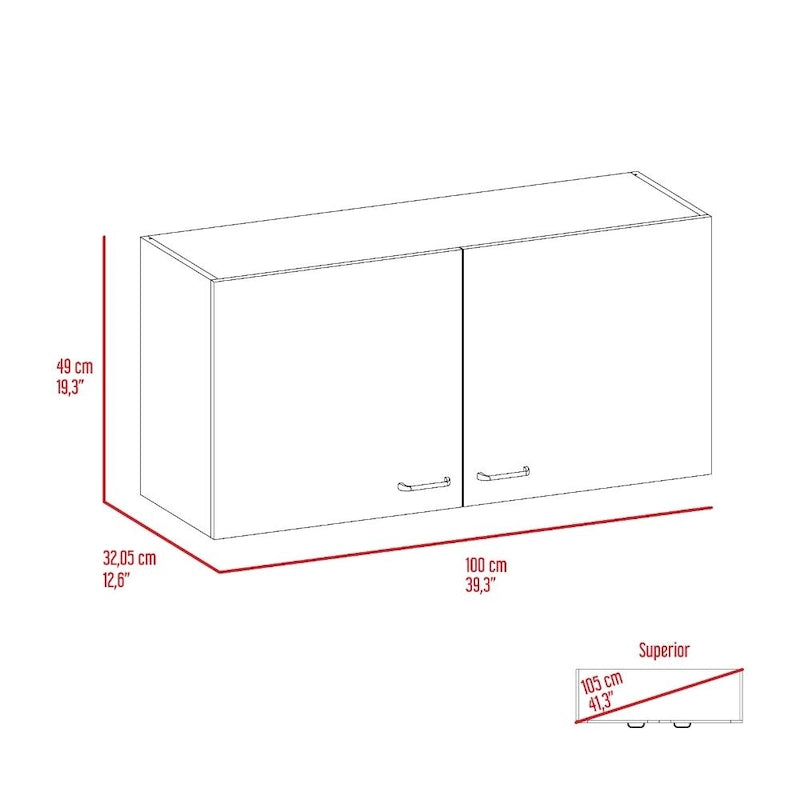 Wall Cabinet, Two Shelves, Double Door
