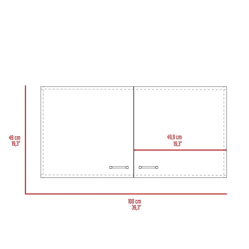Wall Cabinet, Two Shelves, Double Door